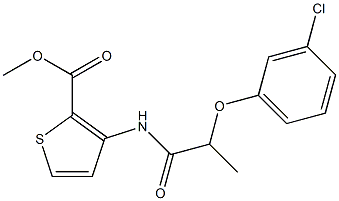 methyl 3-[2-(3-chlorophenoxy)propanoylamino]thiophene-2-carboxylate Struktur