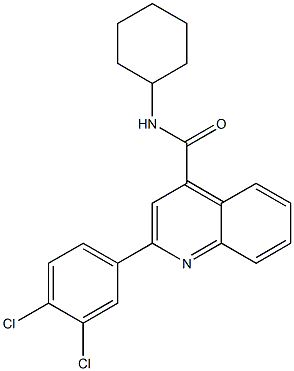 N-cyclohexyl-2-(3,4-dichlorophenyl)quinoline-4-carboxamide Struktur