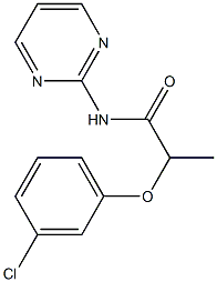 2-(3-chlorophenoxy)-N-pyrimidin-2-ylpropanamide Struktur