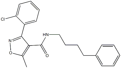 3-(2-chlorophenyl)-5-methyl-N-(4-phenylbutyl)-1,2-oxazole-4-carboxamide Struktur