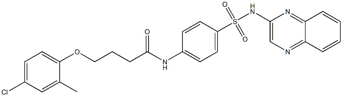 4-(4-chloro-2-methylphenoxy)-N-[4-(quinoxalin-2-ylsulfamoyl)phenyl]butanamide Struktur