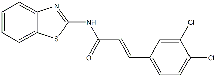 (E)-N-(1,3-benzothiazol-2-yl)-3-(3,4-dichlorophenyl)prop-2-enamide Struktur