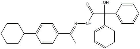 N-[(E)-1-(4-cyclohexylphenyl)ethylideneamino]-2-hydroxy-2,2-diphenylacetamide Struktur