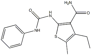 4-ethyl-5-methyl-2-(phenylcarbamoylamino)thiophene-3-carboxamide Struktur