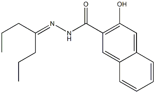 N-(heptan-4-ylideneamino)-3-hydroxynaphthalene-2-carboxamide Struktur