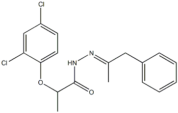 2-(2,4-dichlorophenoxy)-N-[(E)-1-phenylpropan-2-ylideneamino]propanamide Struktur