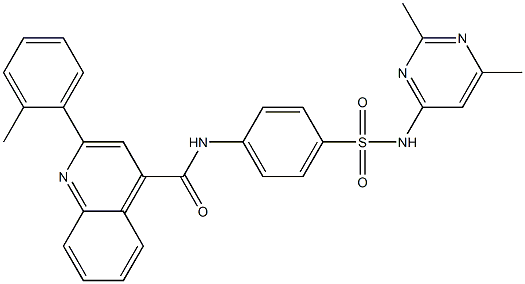 N-[4-[(2,6-dimethylpyrimidin-4-yl)sulfamoyl]phenyl]-2-(2-methylphenyl)quinoline-4-carboxamide Struktur