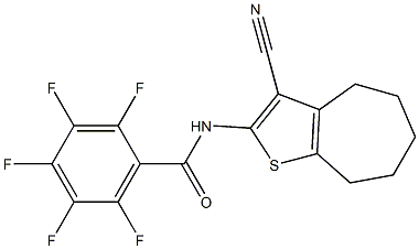 N-(3-cyano-5,6,7,8-tetrahydro-4H-cyclohepta[b]thiophen-2-yl)-2,3,4,5,6-pentafluorobenzamide Struktur