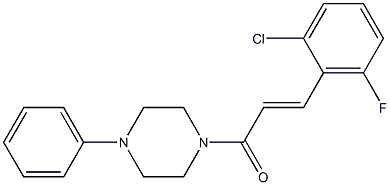 (E)-3-(2-chloro-6-fluorophenyl)-1-(4-phenylpiperazin-1-yl)prop-2-en-1-one Struktur