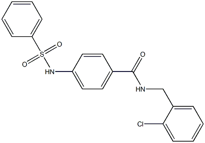 4-(benzenesulfonamido)-N-[(2-chlorophenyl)methyl]benzamide Struktur