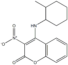 4-[(2-methylcyclohexyl)amino]-3-nitrochromen-2-one Struktur