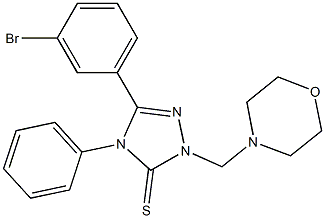 5-(3-bromophenyl)-2-(morpholin-4-ylmethyl)-4-phenyl-1,2,4-triazole-3-thione Struktur