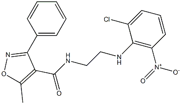 N-[2-(2-chloro-6-nitroanilino)ethyl]-5-methyl-3-phenyl-1,2-oxazole-4-carboxamide Struktur