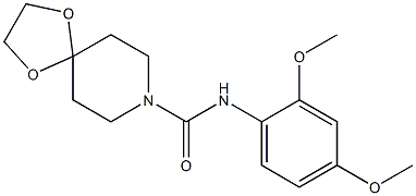 N-(2,4-dimethoxyphenyl)-1,4-dioxa-8-azaspiro[4.5]decane-8-carboxamide Struktur