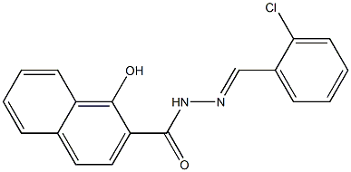 N-[(E)-(2-chlorophenyl)methylideneamino]-1-hydroxynaphthalene-2-carboxamide Struktur