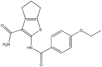 2-[(4-ethoxybenzoyl)amino]-5,6-dihydro-4H-cyclopenta[b]thiophene-3-carboxamide Struktur