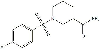 1-(4-fluorophenyl)sulfonylpiperidine-3-carboxamide Struktur