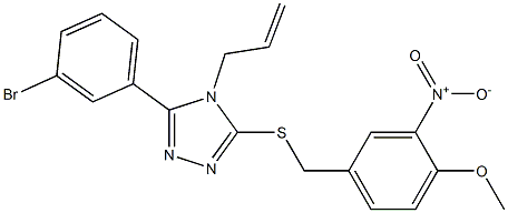 3-(3-bromophenyl)-5-[(4-methoxy-3-nitrophenyl)methylsulfanyl]-4-prop-2-enyl-1,2,4-triazole Struktur