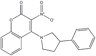 3-nitro-4-(3-phenylpyrrolidin-1-yl)chromen-2-one Struktur