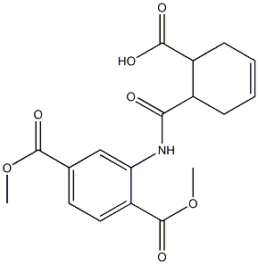 6-[[2,5-bis(methoxycarbonyl)phenyl]carbamoyl]cyclohex-3-ene-1-carboxylic acid Struktur