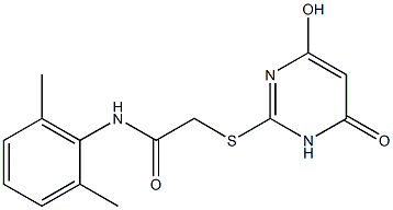 N-(2,6-dimethylphenyl)-2-[(4-hydroxy-6-oxo-1H-pyrimidin-2-yl)sulfanyl]acetamide Struktur