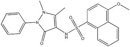 N-(1,5-dimethyl-3-oxo-2-phenylpyrazol-4-yl)-4-methoxynaphthalene-1-sulfonamide Struktur