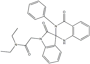 2-(2',4-dioxo-3-phenylspiro[1H-quinazoline-2,3'-indole]-1'-yl)-N,N-diethylacetamide Struktur