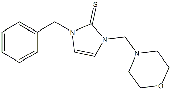 1-benzyl-3-(morpholin-4-ylmethyl)imidazole-2-thione Struktur