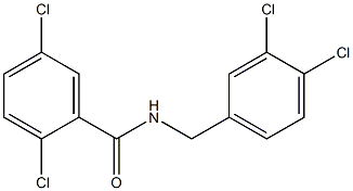 2,5-dichloro-N-[(3,4-dichlorophenyl)methyl]benzamide Struktur