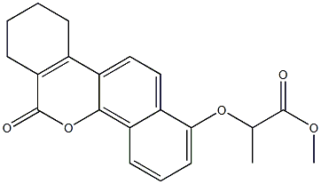 methyl 2-[(6-oxo-7,8,9,10-tetrahydronaphtho[1,2-c]isochromen-1-yl)oxy]propanoate Struktur