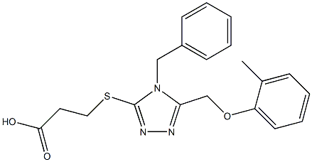 3-[[4-benzyl-5-[(2-methylphenoxy)methyl]-1,2,4-triazol-3-yl]sulfanyl]propanoic acid Struktur