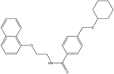 4-(cyclohexylsulfanylmethyl)-N-(2-naphthalen-1-yloxyethyl)benzamide Struktur