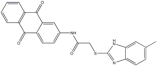 N-(9,10-dioxoanthracen-2-yl)-2-[(6-methyl-1H-benzimidazol-2-yl)sulfanyl]acetamide Struktur