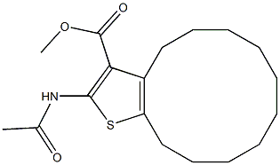 methyl 2-acetamido-4,5,6,7,8,9,10,11,12,13-decahydrocyclododeca[b]thiophene-3-carboxylate Struktur