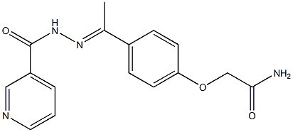 N-[(E)-1-[4-(2-amino-2-oxoethoxy)phenyl]ethylideneamino]pyridine-3-carboxamide Struktur