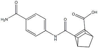 2-[(4-carbamoylphenyl)carbamoyl]bicyclo[2.2.1]hept-5-ene-3-carboxylic acid Struktur