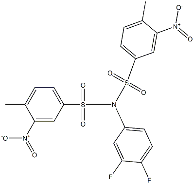 N-(3,4-difluorophenyl)-4-methyl-N-(4-methyl-3-nitrophenyl)sulfonyl-3-nitrobenzenesulfonamide Struktur