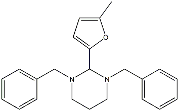 1,3-dibenzyl-2-(5-methylfuran-2-yl)-1,3-diazinane Struktur