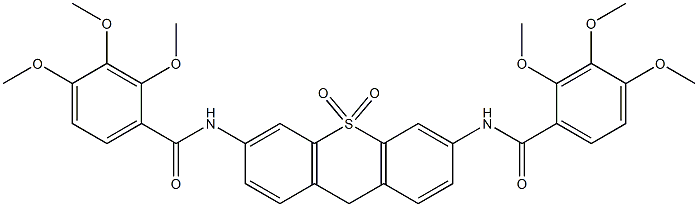 N-[10,10-dioxo-6-[(2,3,4-trimethoxybenzoyl)amino]-9H-thioxanthen-3-yl]-2,3,4-trimethoxybenzamide Struktur