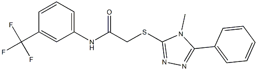 2-[(4-methyl-5-phenyl-1,2,4-triazol-3-yl)sulfanyl]-N-[3-(trifluoromethyl)phenyl]acetamide Struktur