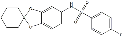 4-fluoro-N-spiro[1,3-benzodioxole-2,1'-cyclohexane]-5-ylbenzenesulfonamide Struktur