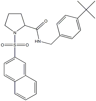 N-[(4-tert-butylphenyl)methyl]-1-naphthalen-2-ylsulfonylpyrrolidine-2-carboxamide Struktur