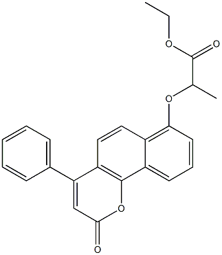 ethyl 2-(2-oxo-4-phenylbenzo[h]chromen-7-yl)oxypropanoate Struktur