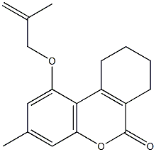 3-methyl-1-(2-methylprop-2-enoxy)-7,8,9,10-tetrahydrobenzo[c]chromen-6-one Struktur