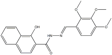 1-hydroxy-N-[(E)-(2,3,4-trimethoxyphenyl)methylideneamino]naphthalene-2-carboxamide Struktur