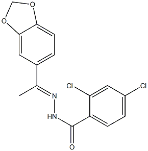 N-[(E)-1-(1,3-benzodioxol-5-yl)ethylideneamino]-2,4-dichlorobenzamide Struktur