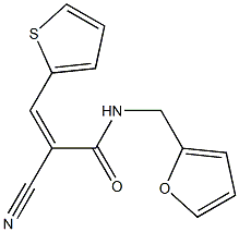 (Z)-2-cyano-N-(furan-2-ylmethyl)-3-thiophen-2-ylprop-2-enamide Struktur