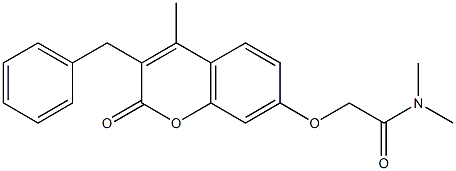 2-(3-benzyl-4-methyl-2-oxochromen-7-yl)oxy-N,N-dimethylacetamide Structure