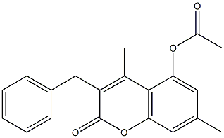 (3-benzyl-4,7-dimethyl-2-oxochromen-5-yl) acetate Struktur