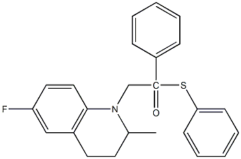 1-(6-fluoro-2-methyl-3,4-dihydro-2H-quinolin-1-yl)-2-phenyl-2-phenylsulfanylethanone Struktur